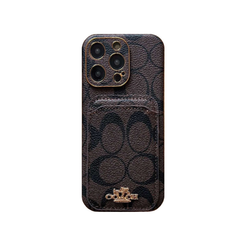 Klasické pouzdro na iPhone s držákem karty černé -KB241651