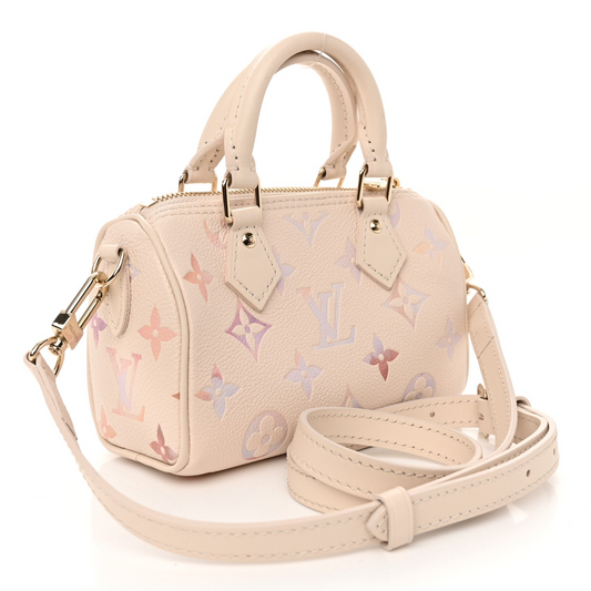 Dreamy Lavender Watercolor Gradient Mini Barrel Crossbody Bag