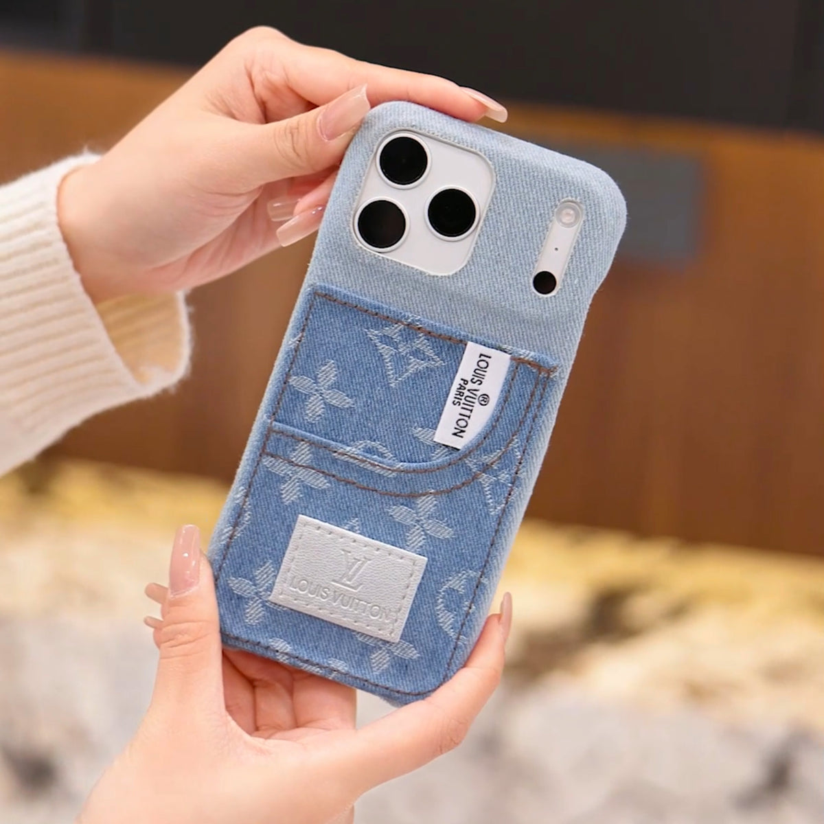 Farmer szövet iPhone tok beépített kártyatartóval
