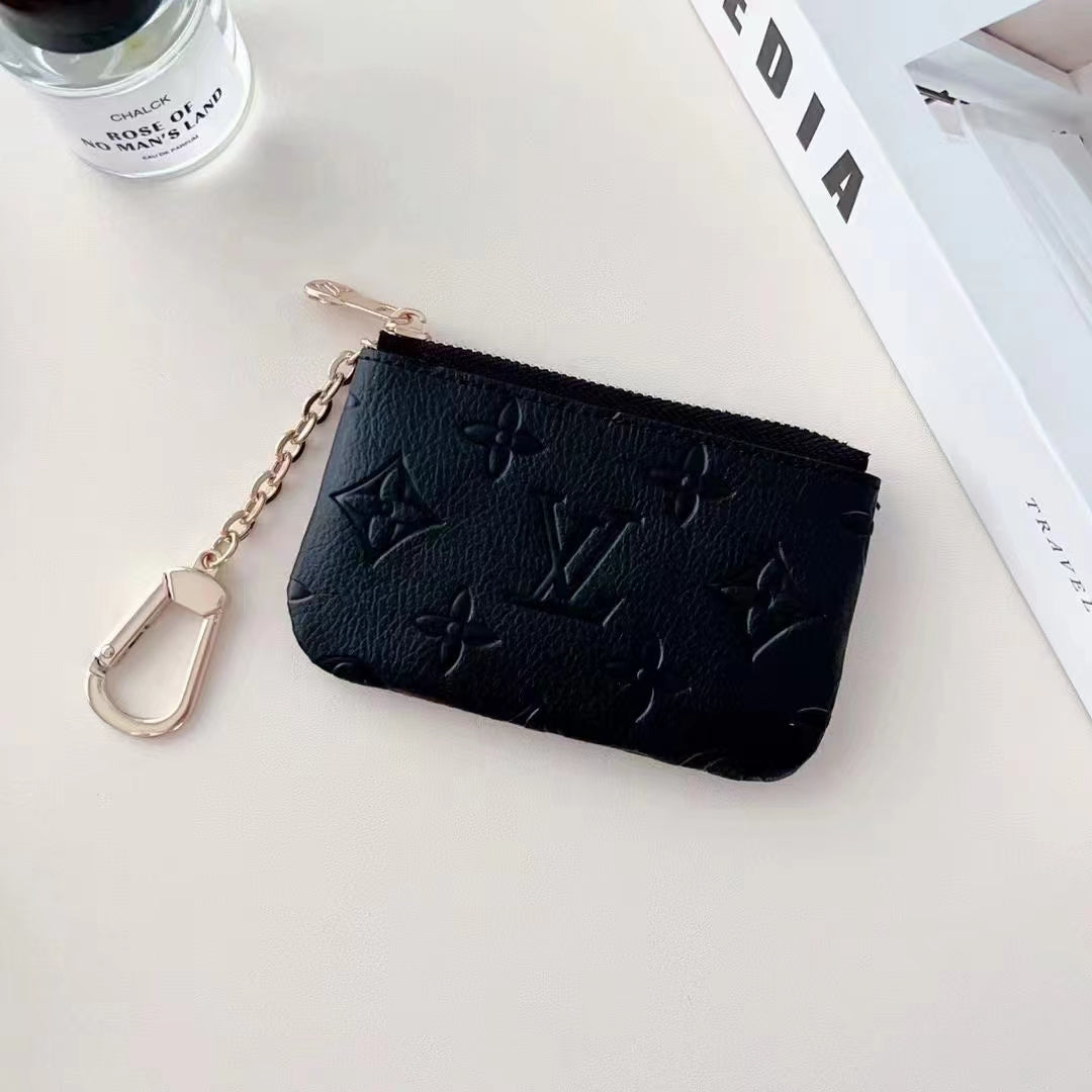 Colorful -Inspired Embossed Coin Pouch Collection with Chain Clip