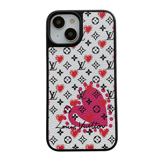 Luksusballong & Hjerte-iPhone-deksel i skinn