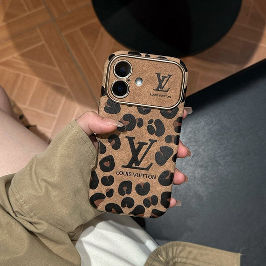 Luksus Brun & Lillafarget iPhone-deksel i skinn