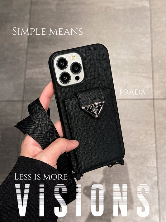 Luksus Crossbody Leather iPhone-deksel