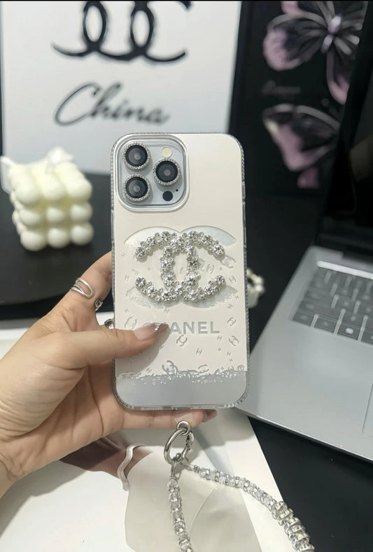 Elegant Luksus Crystal iPhone-deksel med armbåndsrem