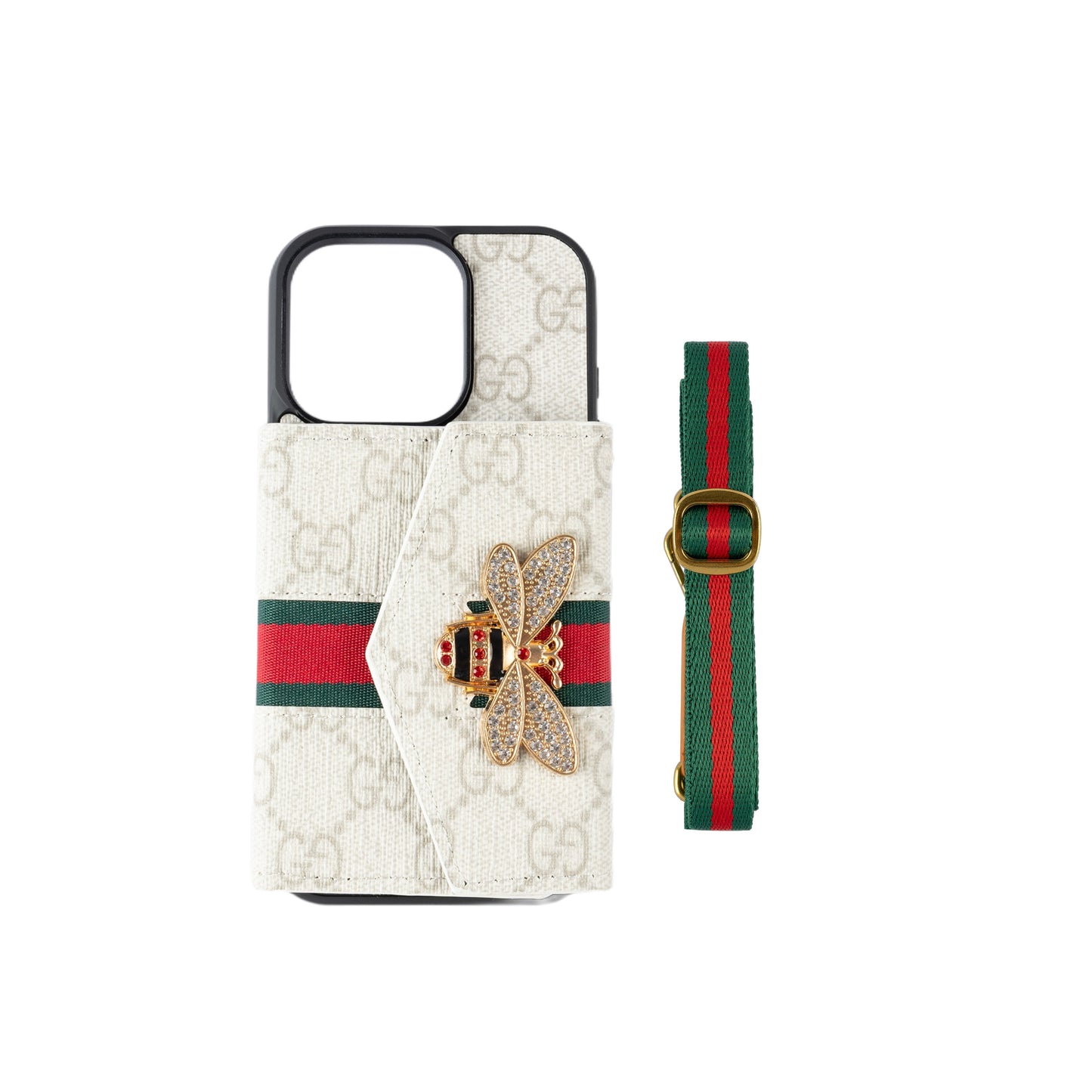Premium Advanced Crossbody iPhone-deksel med kortholder og skulderstropp