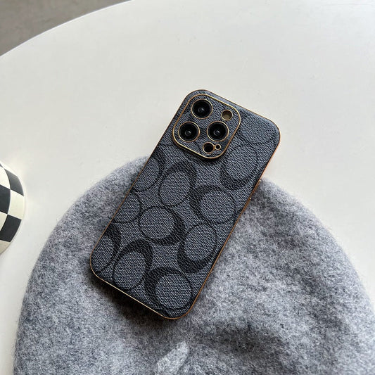 Klassisk iPhone-deksel, svart skinn -QBK240513