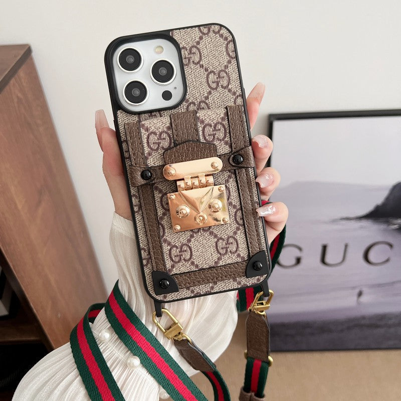 Premium Card Bag Chain Klassiskt iPhone-fodral