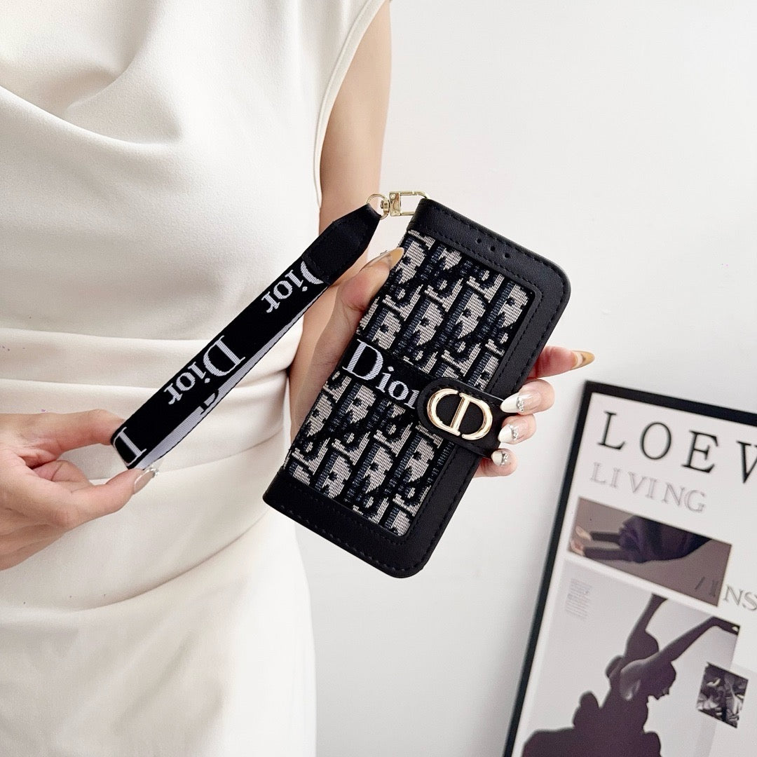 Mode-elegant tegnebogs-iPhone-etui med aftagelig håndledsrem