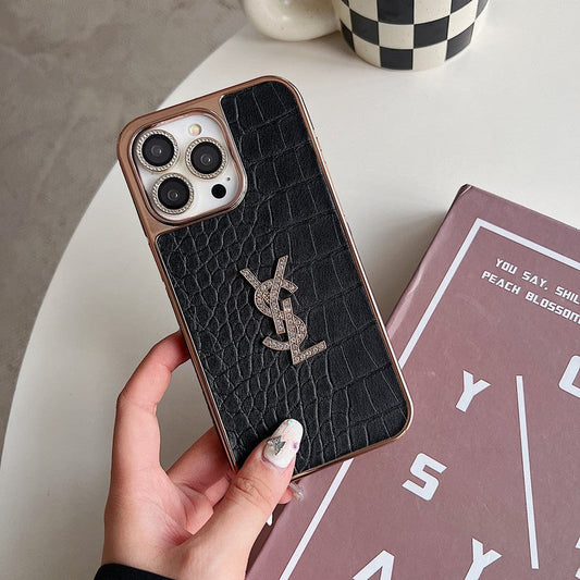 Θήκη iPhone Saint Color Δερμάτινη ροζ χρυσή