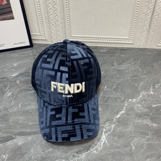 Luxury FF Gold Velvet Baseball Cap | Luxury Designer Adjustable Hat