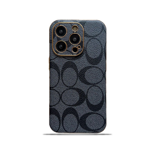 Klassisk iPhone-deksel, svart skinn -QBK240513