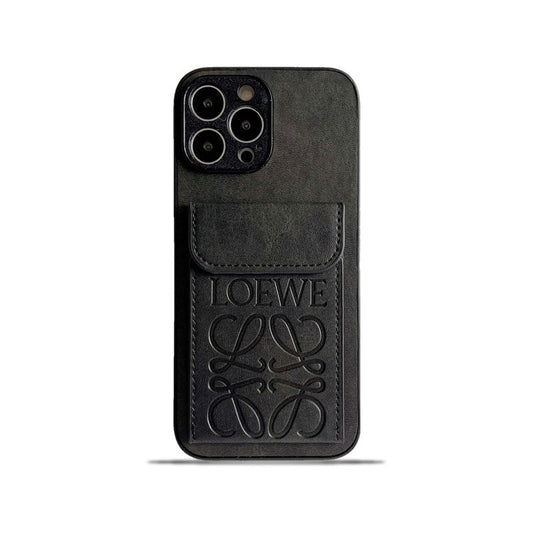 카드 홀더가 있는 고급 iPhone 케이스 Black-LZP241448