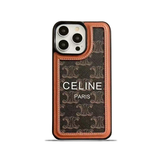 Svart Celine iPhone-deksel med stropp-SZ231124