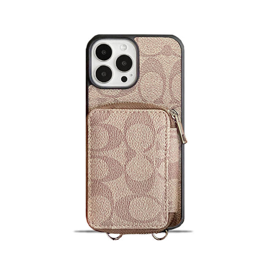 Klassisk iPhone-deksel med lommebok kaffe-LQB241412
