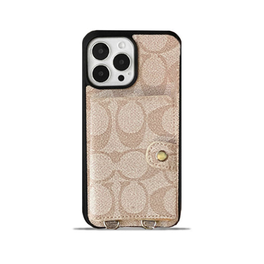 Klassisk iPhone-deksel med lommebok og stropp Hvit -SZK240402