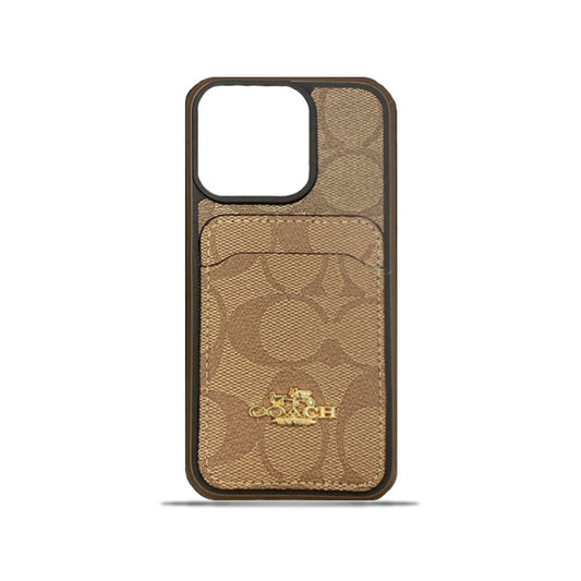 Klassisk iPhone-deksel med kortholder kaffe -KB241416