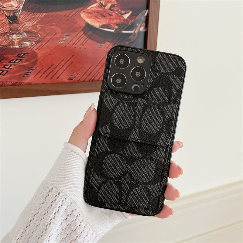 Klassisk iPhone-deksel med lommebok Svart-HP240513