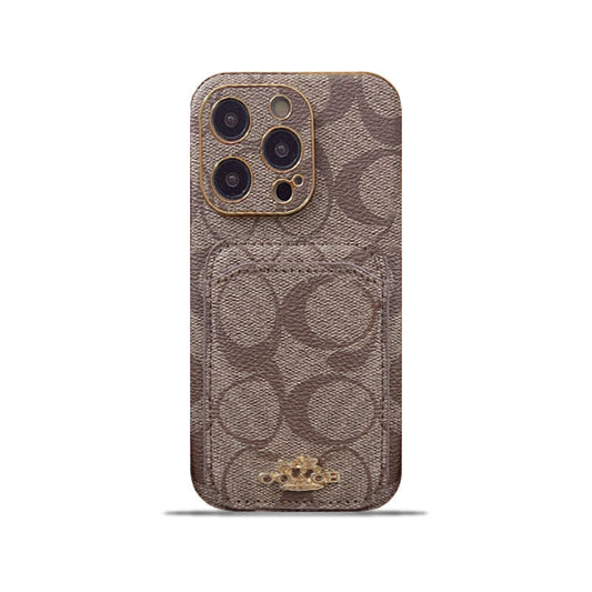 Klassisk iPhone-deksel med kortholder kaffe -KB241651
