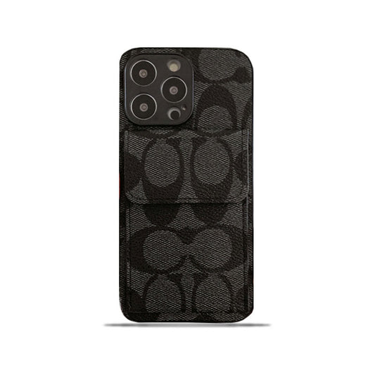 Klassisk iPhone-deksel med lommebok Svart-HP240513