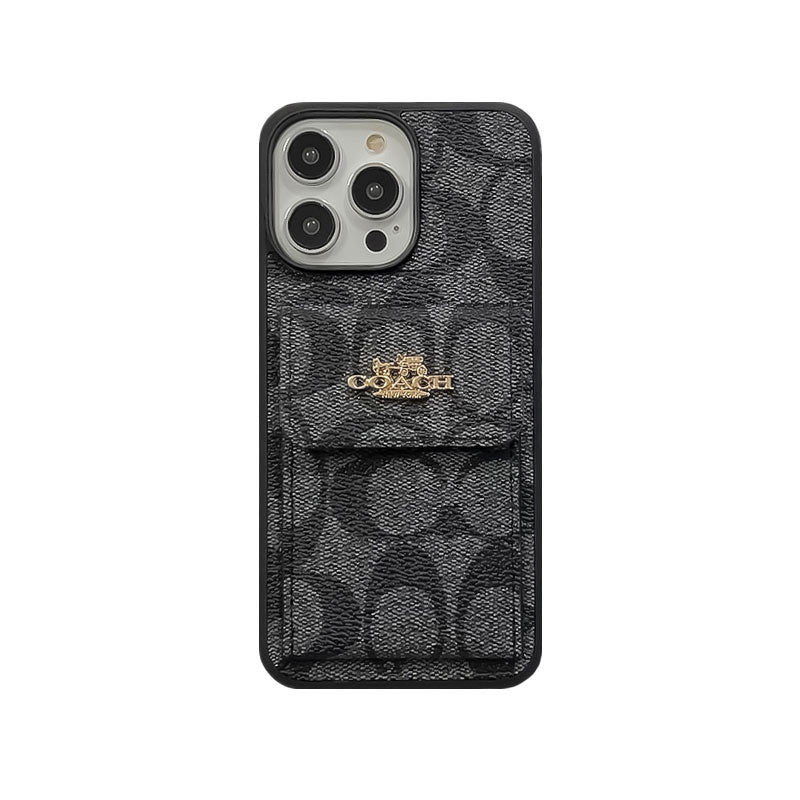 Klassisk iPhone-deksel med kortholder lommebok lysebrun -SZK240425