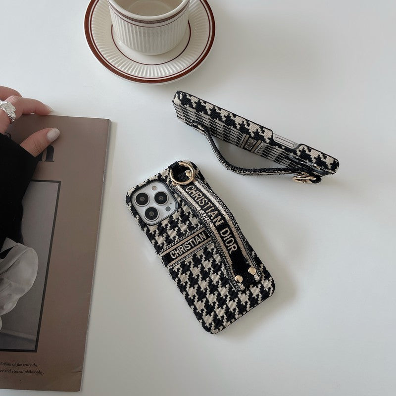 Modefodral för iPhone med Houndstooth-armband