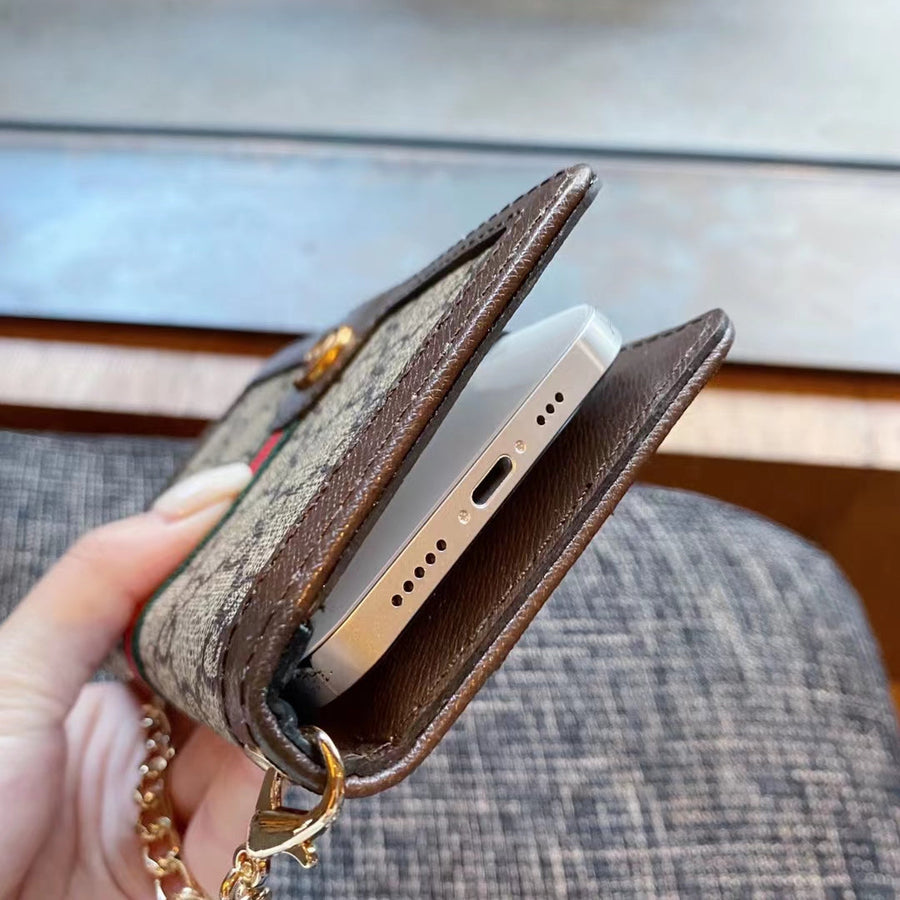 Bolsa de telefone de luxo, capa e porta-cartões para Samsung