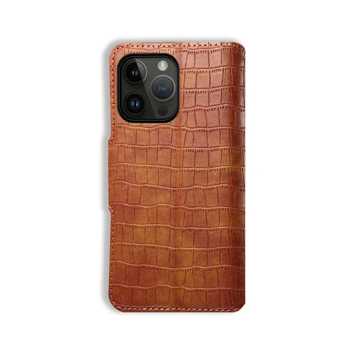 Alligator Print iPhone Case With Wallet And Strap