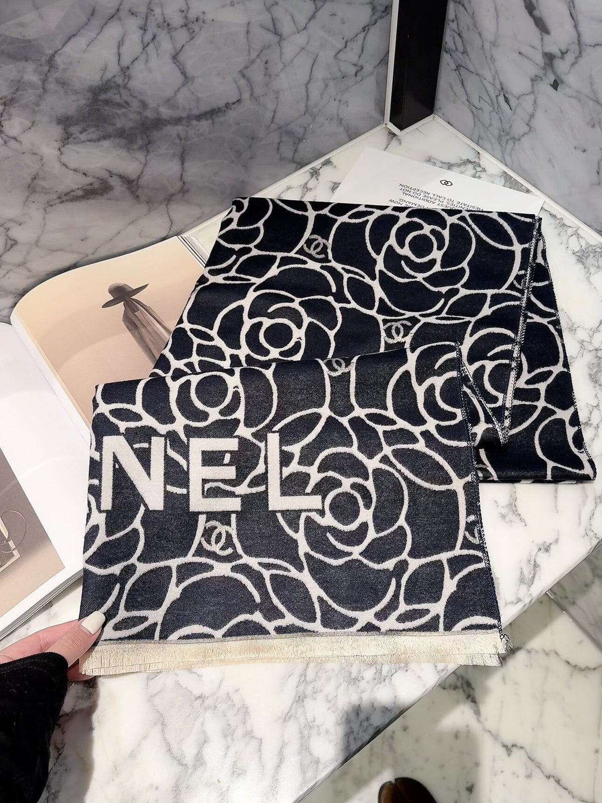 CC2026 New Camellia Cashmere Scarf