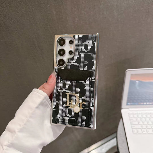 Elegantné ikonické módne puzdro na Samsung s vreckom na karty