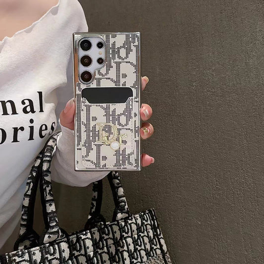 Elegantné ikonické módne puzdro na Samsung s vreckom na karty
