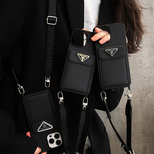 Luksus Crossbody Leather iPhone-deksel