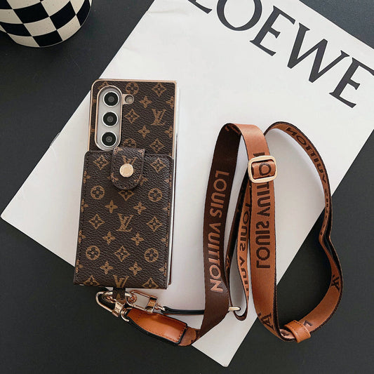 LUXUSNÝ ELEKTROPLATOVACÍ MONOGRAMOVÝ DRŽIAK KARTY CROSSBODY SAMSUNG Z SKLADANÉ Púzdro