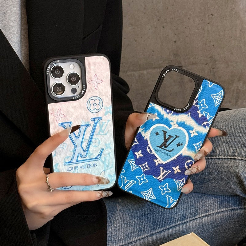 Luksus blått lær iPhone-deksel