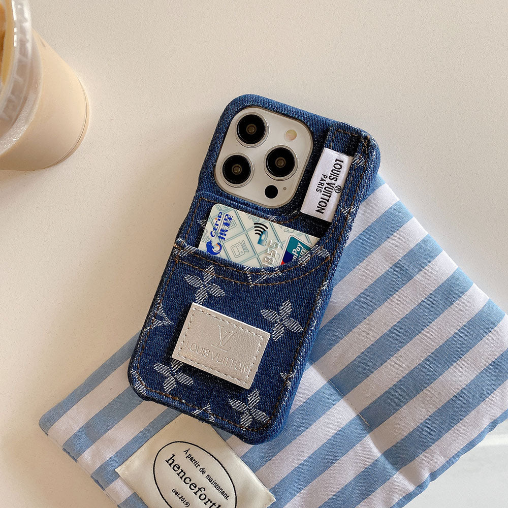 Farmer szövet iPhone tok beépített kártyatartóval