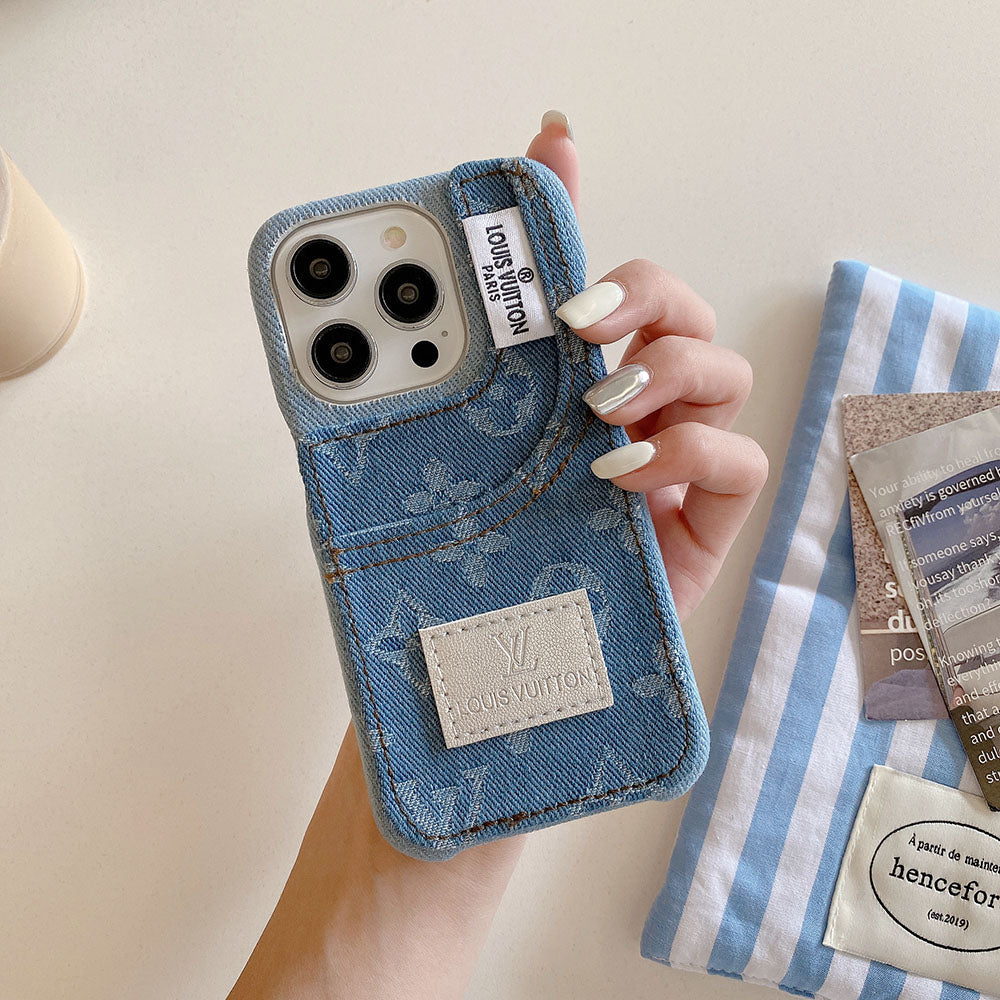 Farmer szövet iPhone tok beépített kártyatartóval