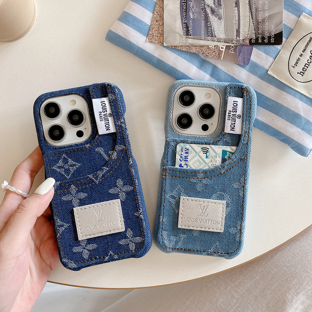 Farmer szövet iPhone tok beépített kártyatartóval