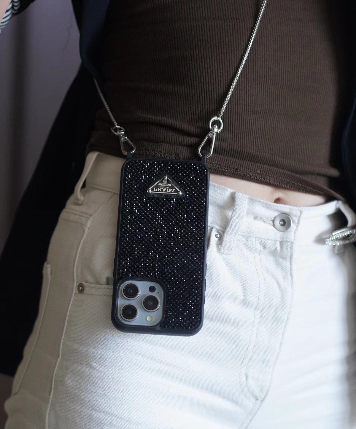 Luxusní Diamond Crossbody pouzdro na iPhone