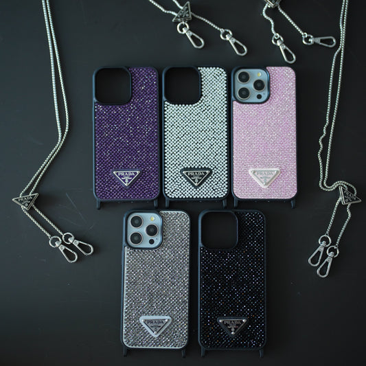 Luksus Diamond Crossbody iPhone-deksel