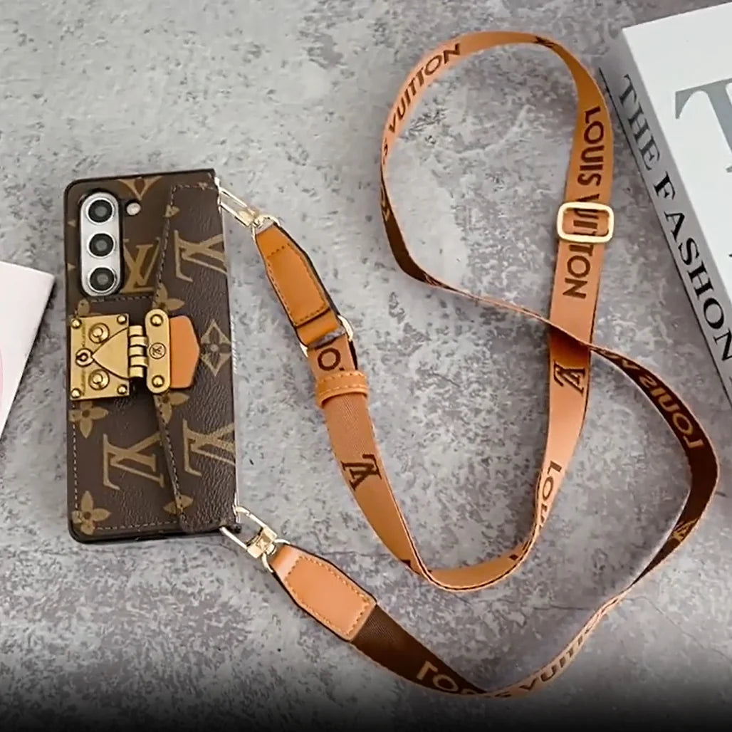 Luksus LÅSEKORTTASKE CROSSBODY KÆDE SAMSUNG Z FOLDETASKE