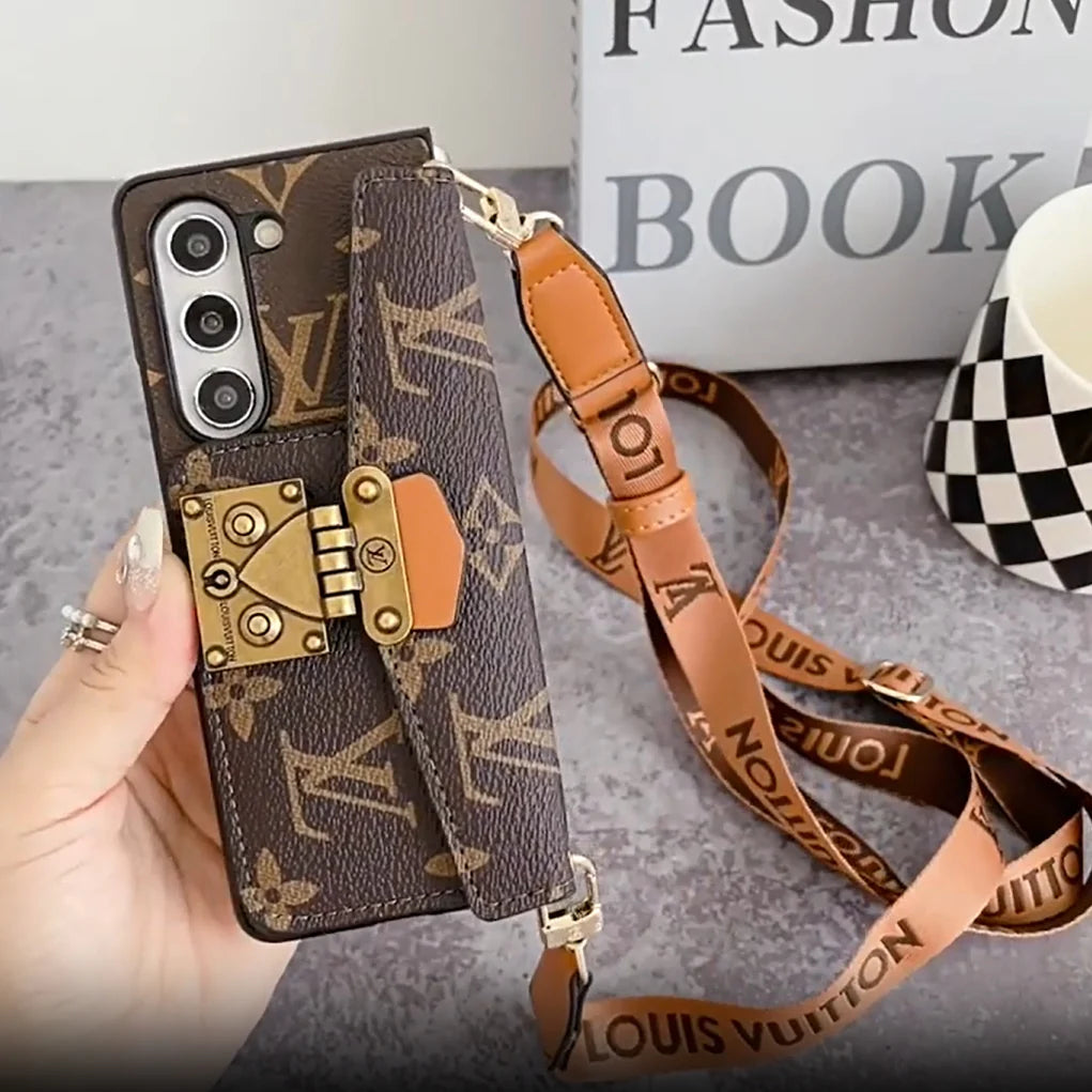 Luksus LÅSEKORTTASKE CROSSBODY KÆDE SAMSUNG Z FOLDETASKE