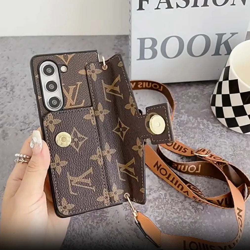 Luksus LÅSEKORTTASKE CROSSBODY KÆDE SAMSUNG Z FOLDETASKE
