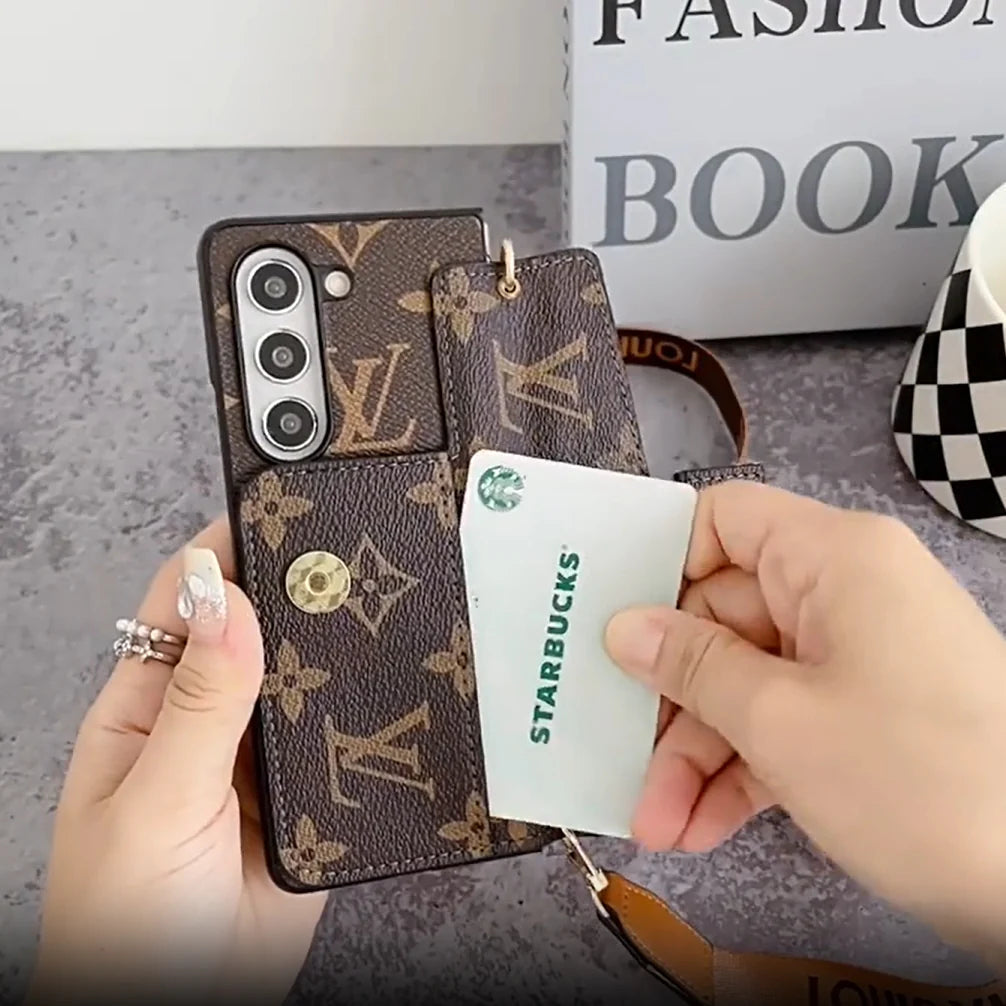 Luksus LÅSEKORTTASKE CROSSBODY KÆDE SAMSUNG Z FOLDETASKE
