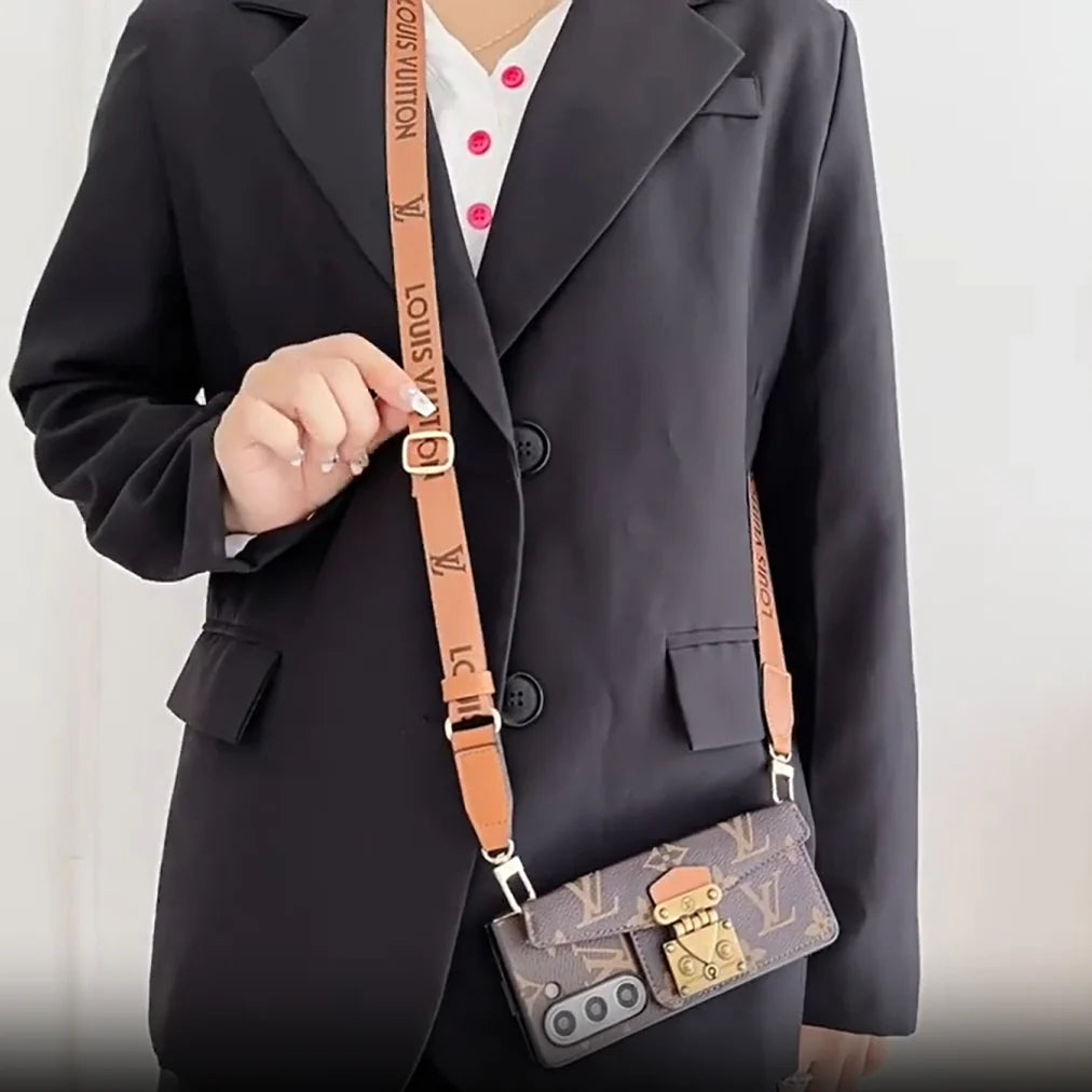 Luksus LÅSEKORTTASKE CROSSBODY KÆDE SAMSUNG Z FOLDETASKE