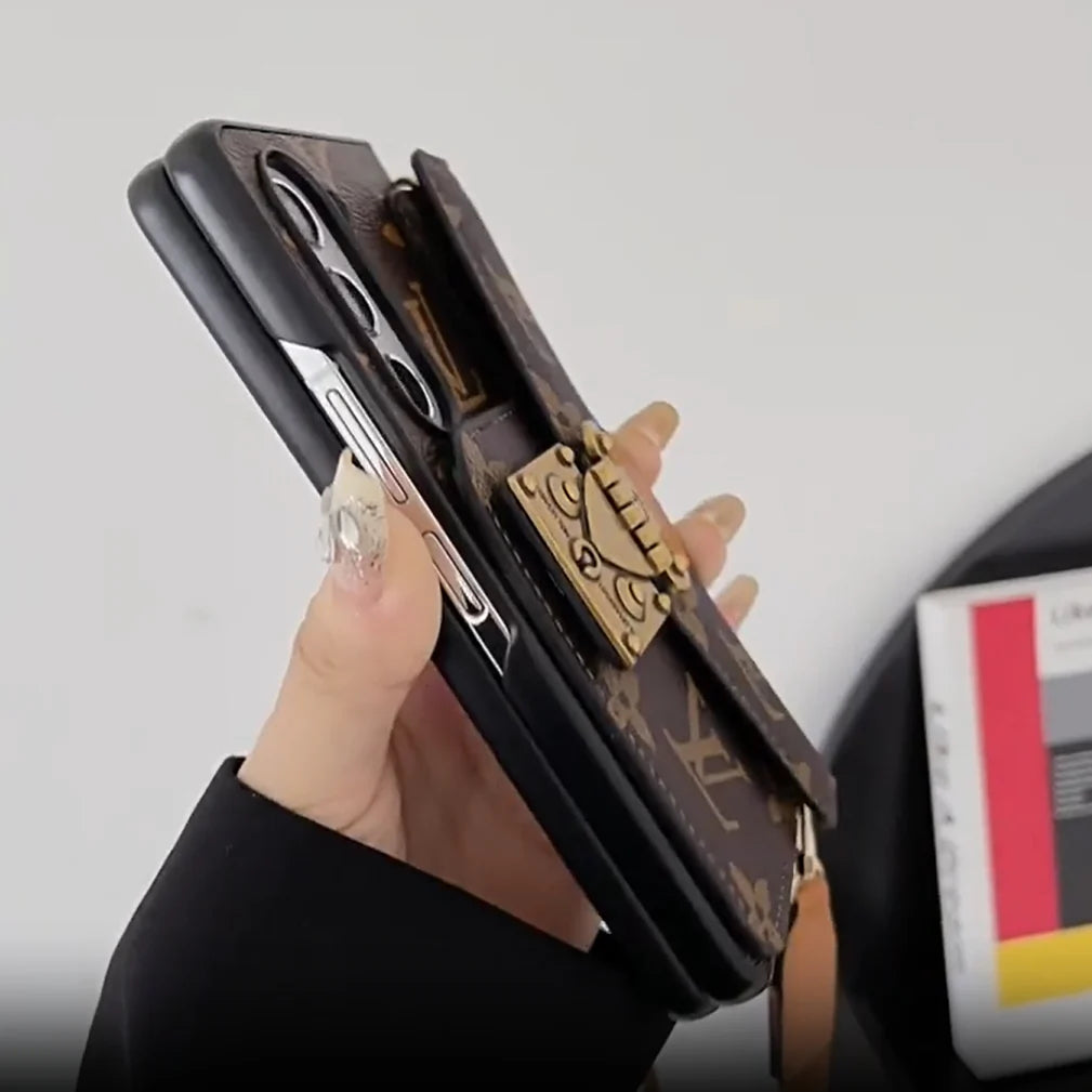 Luksus LÅSEKORTTASKE CROSSBODY KÆDE SAMSUNG Z FOLDETASKE