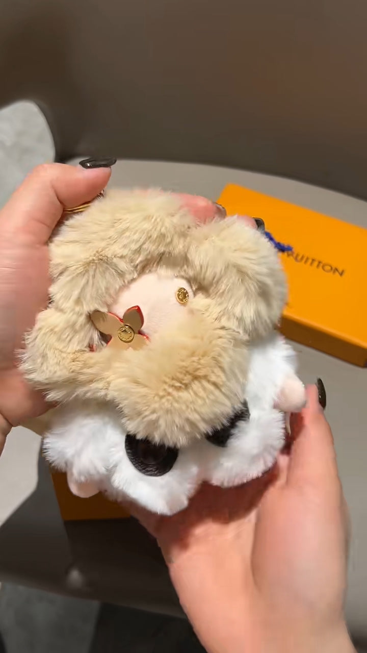 Fluffy sød solsikke plys nøglering