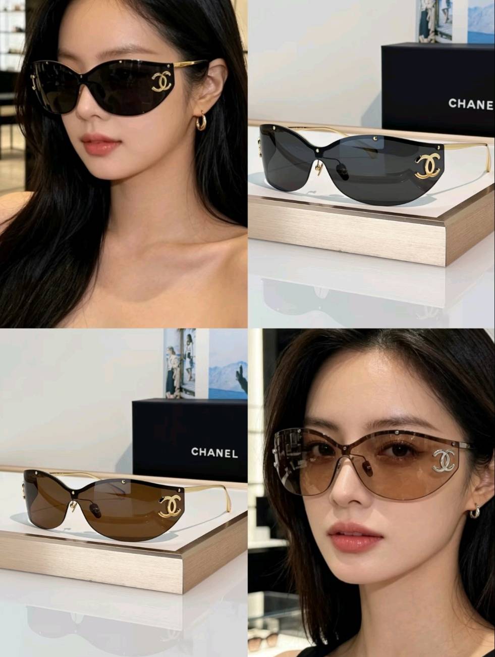 Luksus Indfattede Shield Solbriller | Gold Metal Accent UV400 Fashion Eyewear