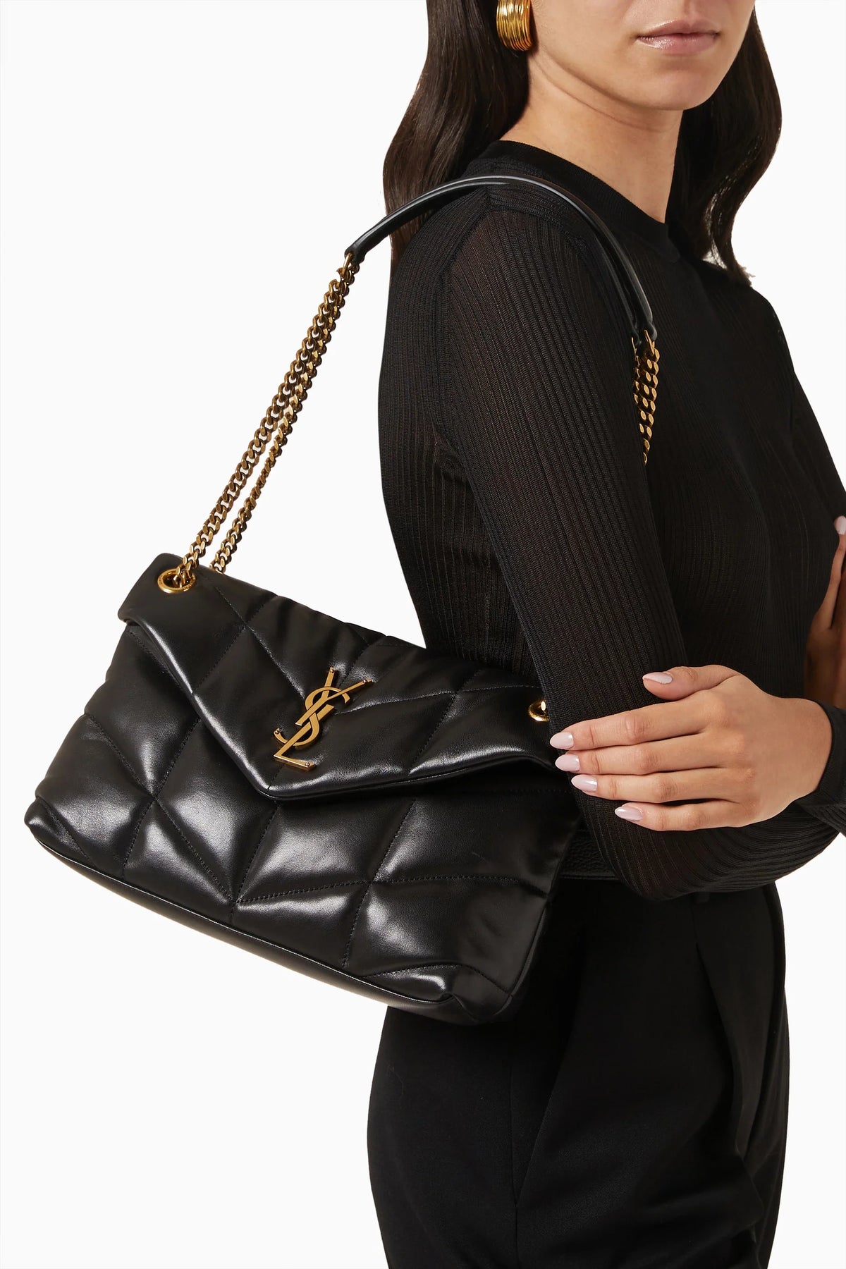 Luxe Quilted Lambskin Shoulder Bag with Chain Strap