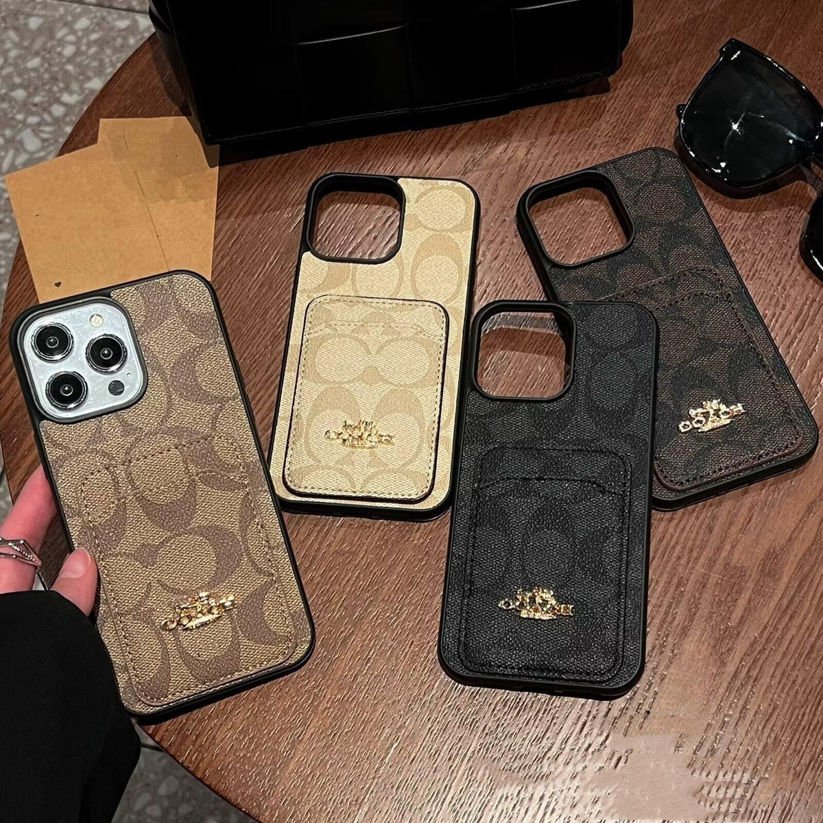 Klassisk kortväska till iPhone läderfodral
