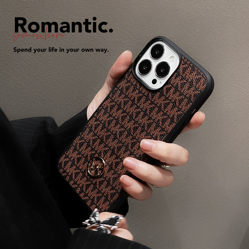 Capa luxuosa para iPhone marrom-MKK240603