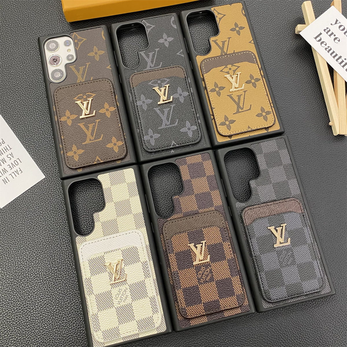 CAPAS DE TELEFONE SAMSUNG GALAXY PETITE MALLE PORTA-CARTÃO MONOGRAMA CANVAS